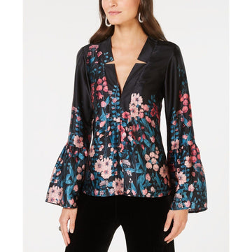 Nanette Lepore Apparel Nanette Lepore Silk Floral-Print Top Size Med